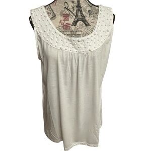 Carolyn Taylor White Textured Tank Top